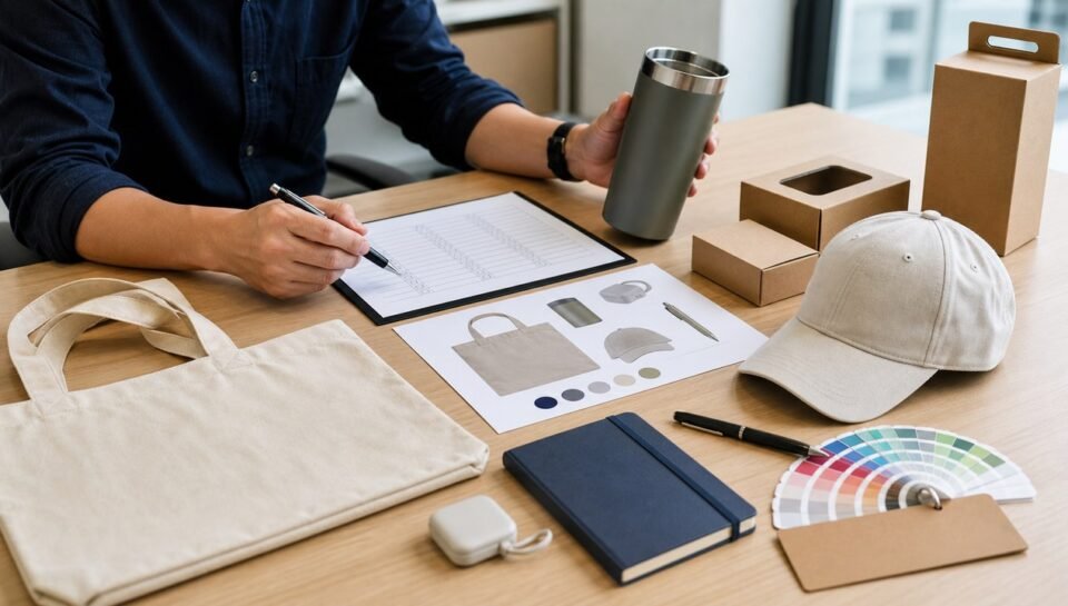 Custom promotional product samples and packaging options reviewed for sourcing from China